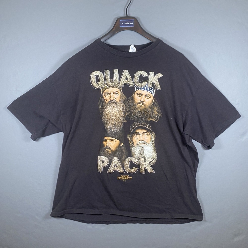 Duck Dynasty Short Sleeve Quack Pack Graphic Black Men's T-Shirt Size 2XL